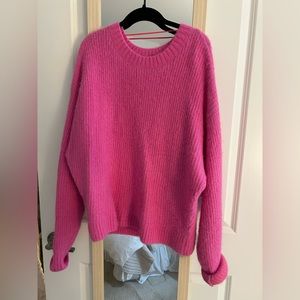 Free People Hot Pink Alpaca Sweater